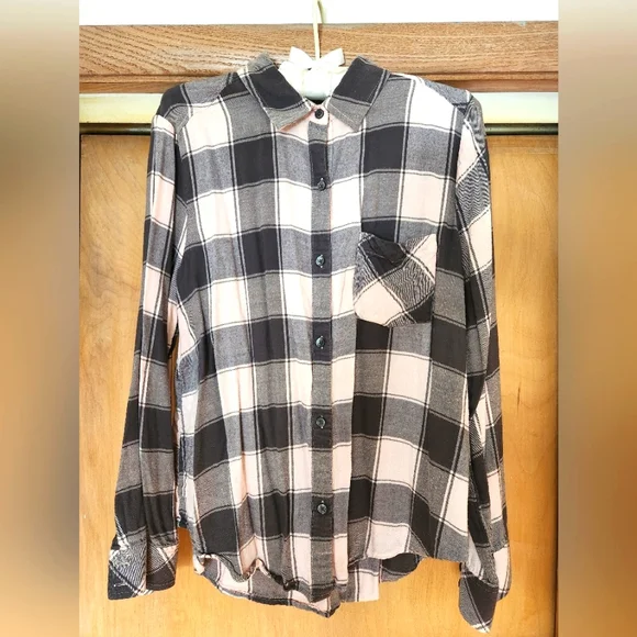 BP Pink & Gray Plaid Buttondown - Picture 1 of 4
